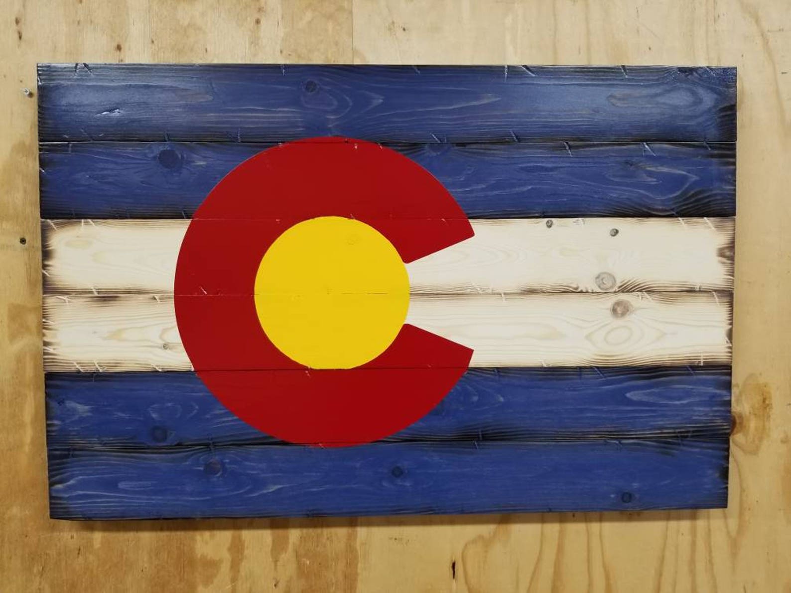 Rustic Wood Colorado Flag Colorado State Flag Wall Art Etsy