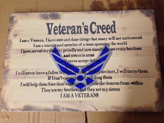 Veteran's Creed Sign