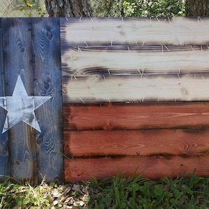 21&quot;x32&quot; Handmade Wooden Rustic-style Texas Flag