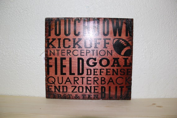 Wooden Rustic-Style Football Sign (Sedona Red)