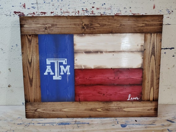 Texas Flag with Texas A&M Logo | Aggies Flag | College Graduation Gift | Personalized Gift | Texas Wall Decor | Dorm Room Decor