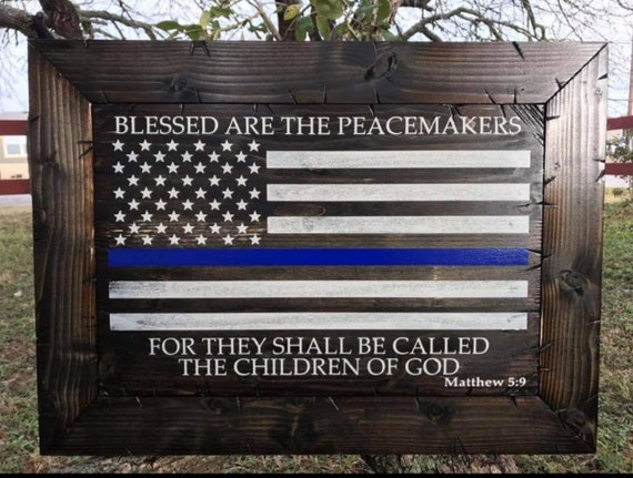 Personalized Police Officer Gifts Police Sign Rustic Thin Blue