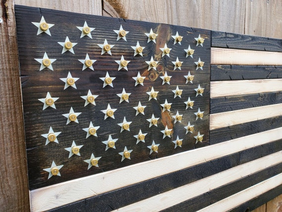 Black And White Wooden American Flag With Shell Casings Etsy 日本