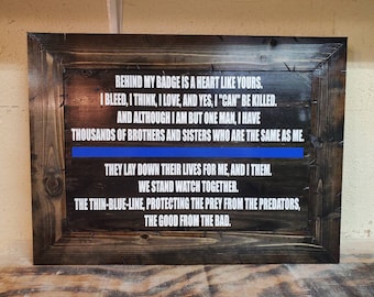 End Of Watch Quotes Wooden Thin Blue Line Sign With End Of Watch Quote Gift For | Etsy