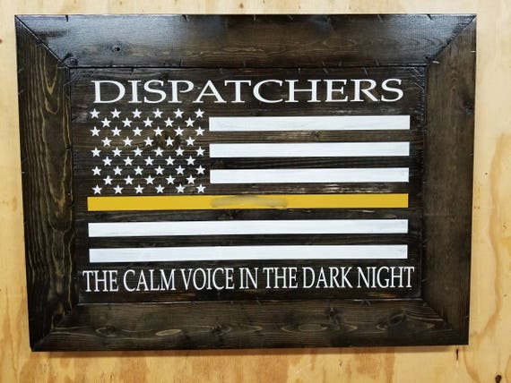 Framed Wooden Rustic Style Thin Gold Line Dispatchers Sign