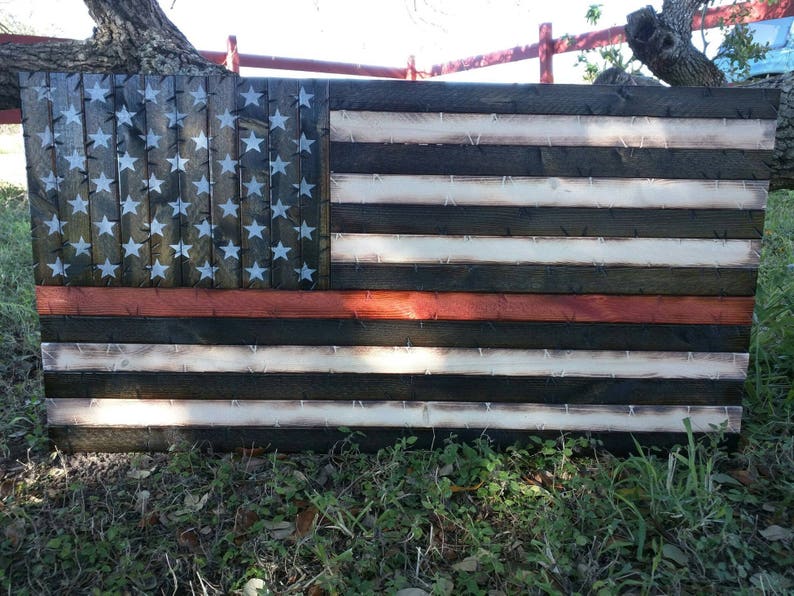 Colored Lines On American Flag Thin any Color Line Rustic American Flag | Etsy
