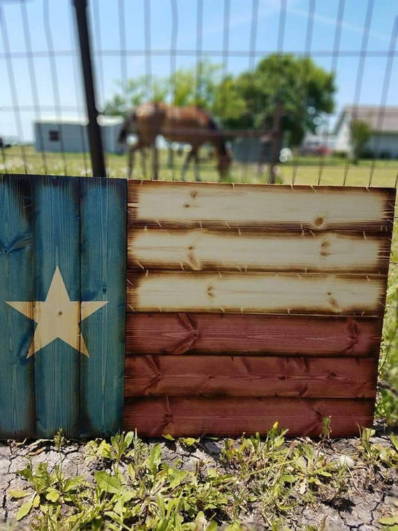 Wooden Rustic "Americana Style" Texas Flag