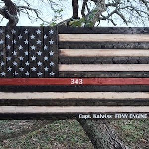Thin Red Line American Flag | Firefighter Flag | Gift for Firefighter | Firefighter Retirement