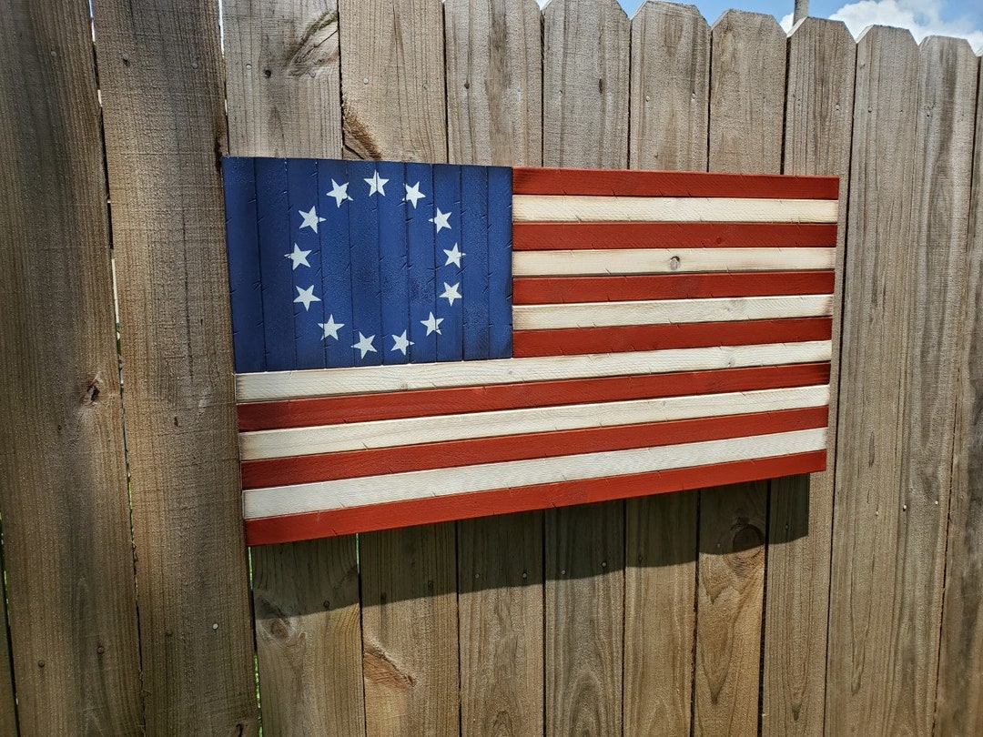 Betsy Ross - 4 in x 6 in Historic Stick Flag