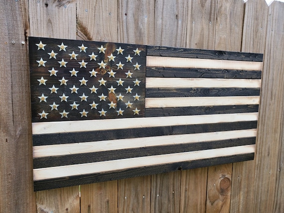 Black and White Wooden American Flag with Shell Casings | Bullet Flag | Military Flag | Man Cave Decor | Gift for Husband | Gift for Veteran