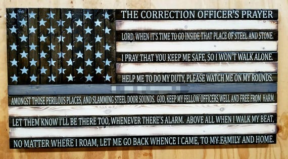 Thin Silver Line American Flag With Correction Officer S