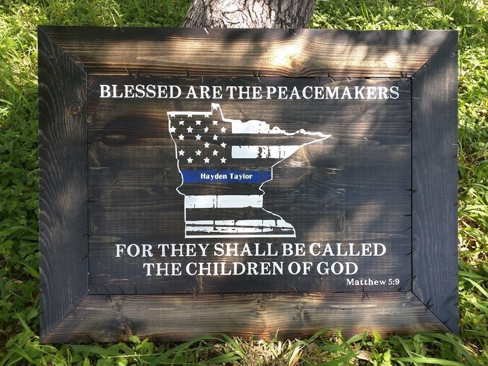 Thin Blue Line Blessed are the Peacemakers Morale Patch Hook & Loop  Police 