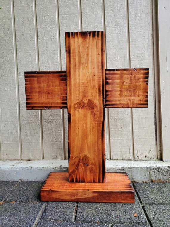 Wooden Cross | Cross With Base | Cross With Star | Stand Up Cross | Fireplace Cross | Table Cross | Chunky Cross