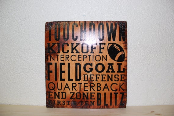 Wooden Rustic-Style Football Sign (Gunstock)