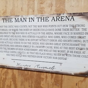 Man In The Arena Sign | Theodore Roosevelt Speech | Inspirational Quote | Rodeo Gift | Police Officer Gift | Lawyer Gift | Office Sign