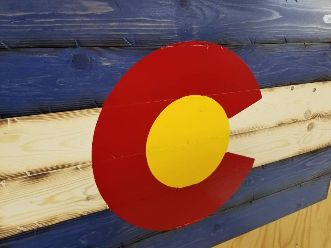 Rustic Wood Colorado Flag Colorado State Flag Wall Art Etsy