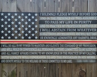 Thin White Line Nurse's Pledge Flag: Florence Nightingale, RN Gift