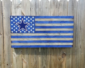 Dallas Cowboys Wooden Flag: Rustic Man Cave Wall Decor