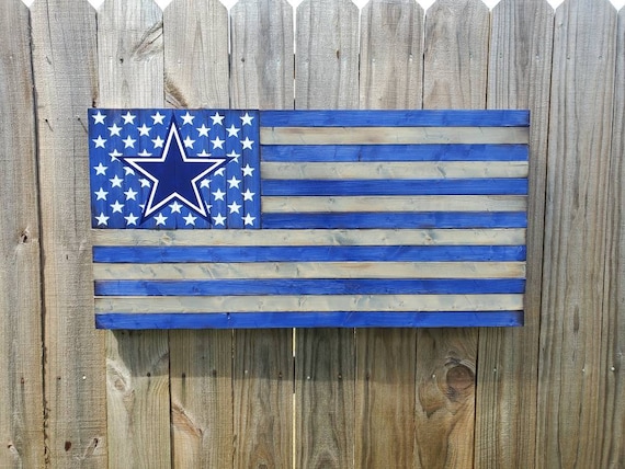 Dallas Cowboys Wooden American Flag | Man Cave Decor | Gift for Him | Football Wall Hanging | Rustic American Flag