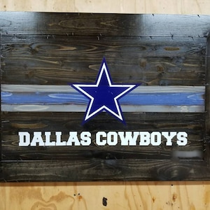 Framed Wooden Rustic-style Dallas Cowboys Sign