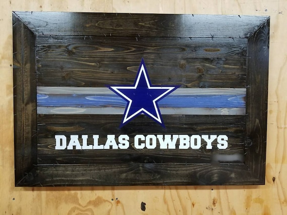 Framed Wooden Rustic-style Dallas Cowboys Sign