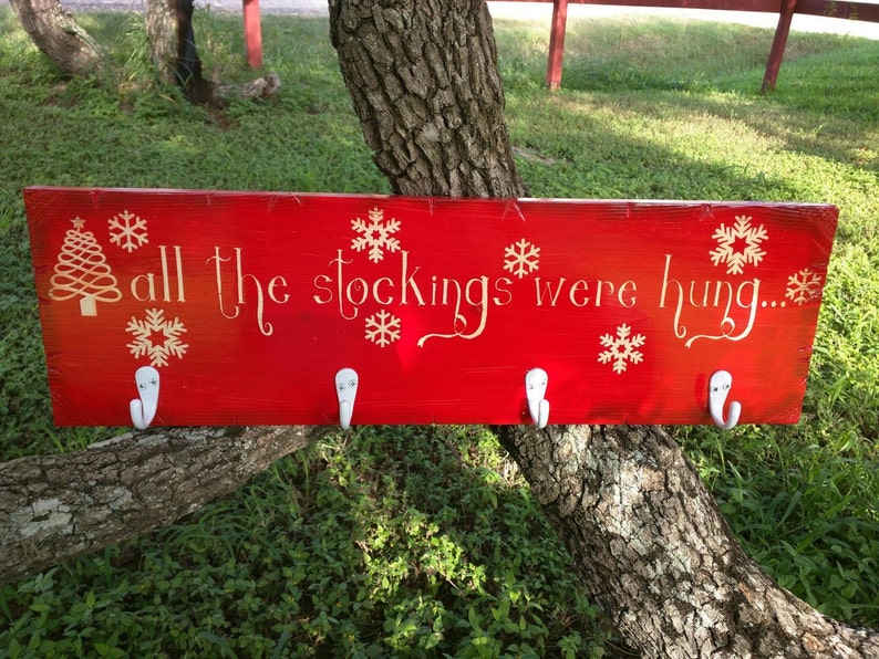 All The Stockings Were Hung Stocking Holder Christmas Decor Etsy