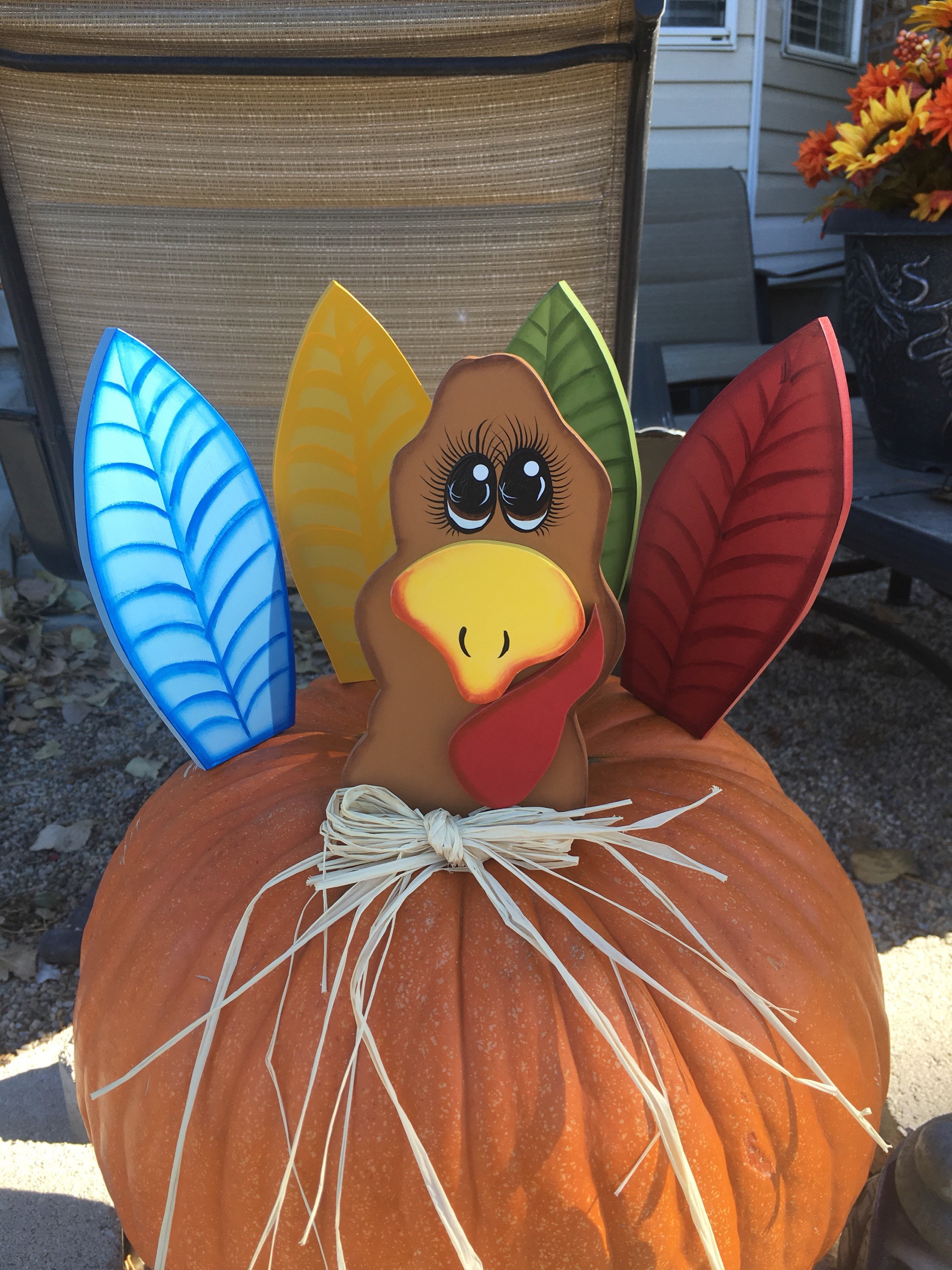 Turkey Head and Feathers Decoration to Add to Your Own Pumpkin - Etsy