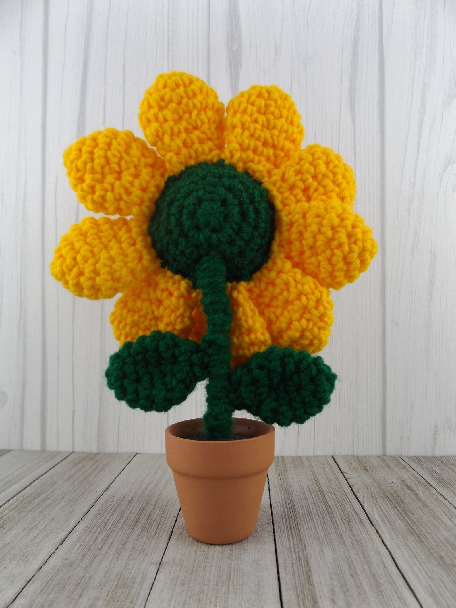 Handmade Crochet Sunflower in Pot Made to Order Etsy
