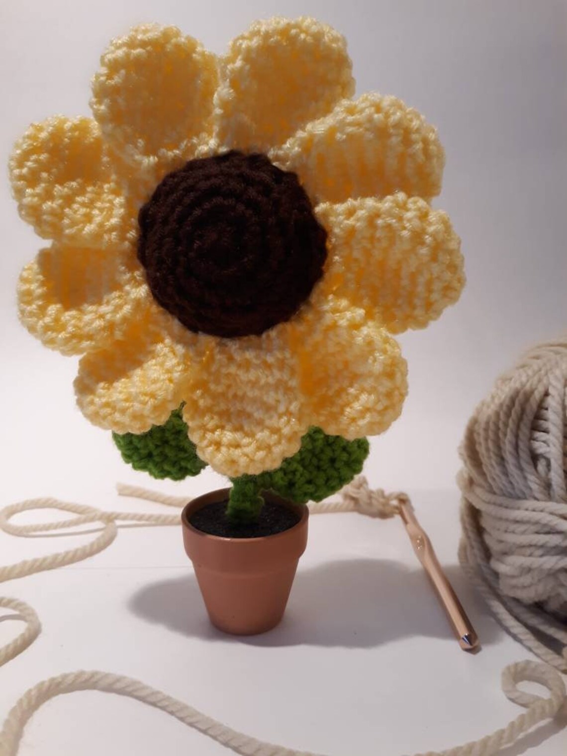 Handmade Crochet Sunflower in Pot Made to Order Etsy