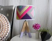 Colourful hand woven round Lampshade - Geo Series in Sherbet