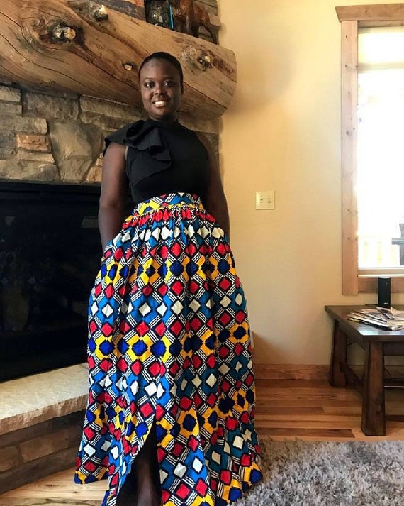multi coloured maxi skirt