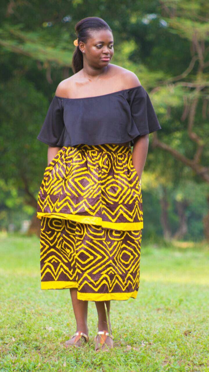 Yellow Brown Zebra Skirt African Clothing African Fashion Etsy