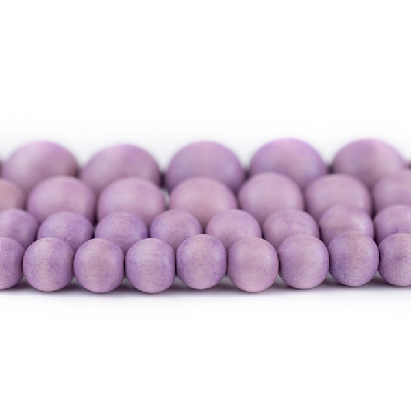 Purple Wood Beads: Round Natural Wooden 6mm 8mm 10mm 12mm 16mm 20mm Boho Spacer High Quality for Necklace Bracelet Home Decor Ships from USA