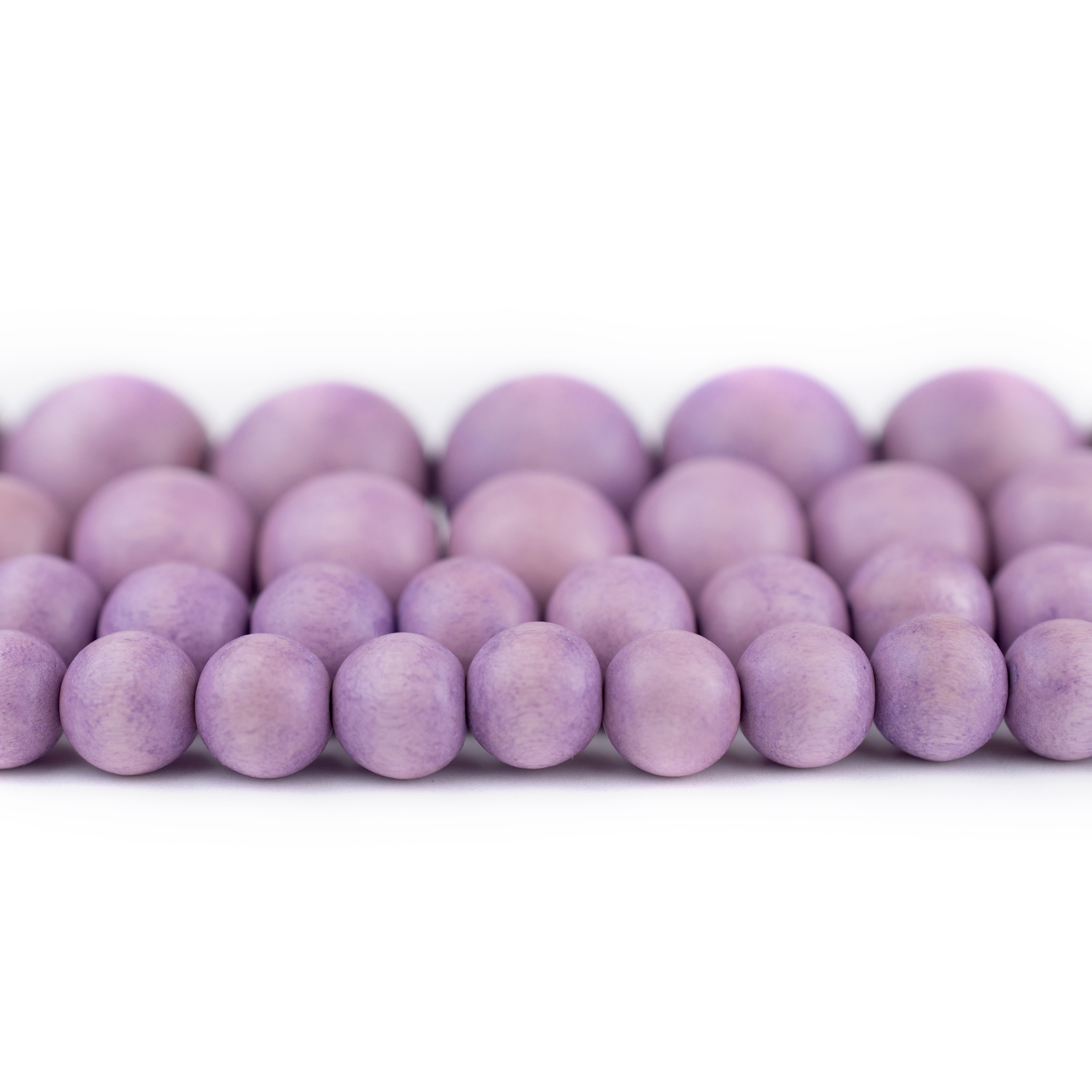 12x10mm Purple Wood Rondelle Beads 16"" 