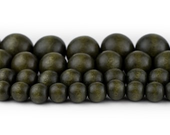 Camo Green Wood Beads: Round Natural Wooden 6mm 8mm 10mm 12mm 16mm 20mm Boho Spacers High Quality for Necklace Bracelet Home Decor Fast S&H!