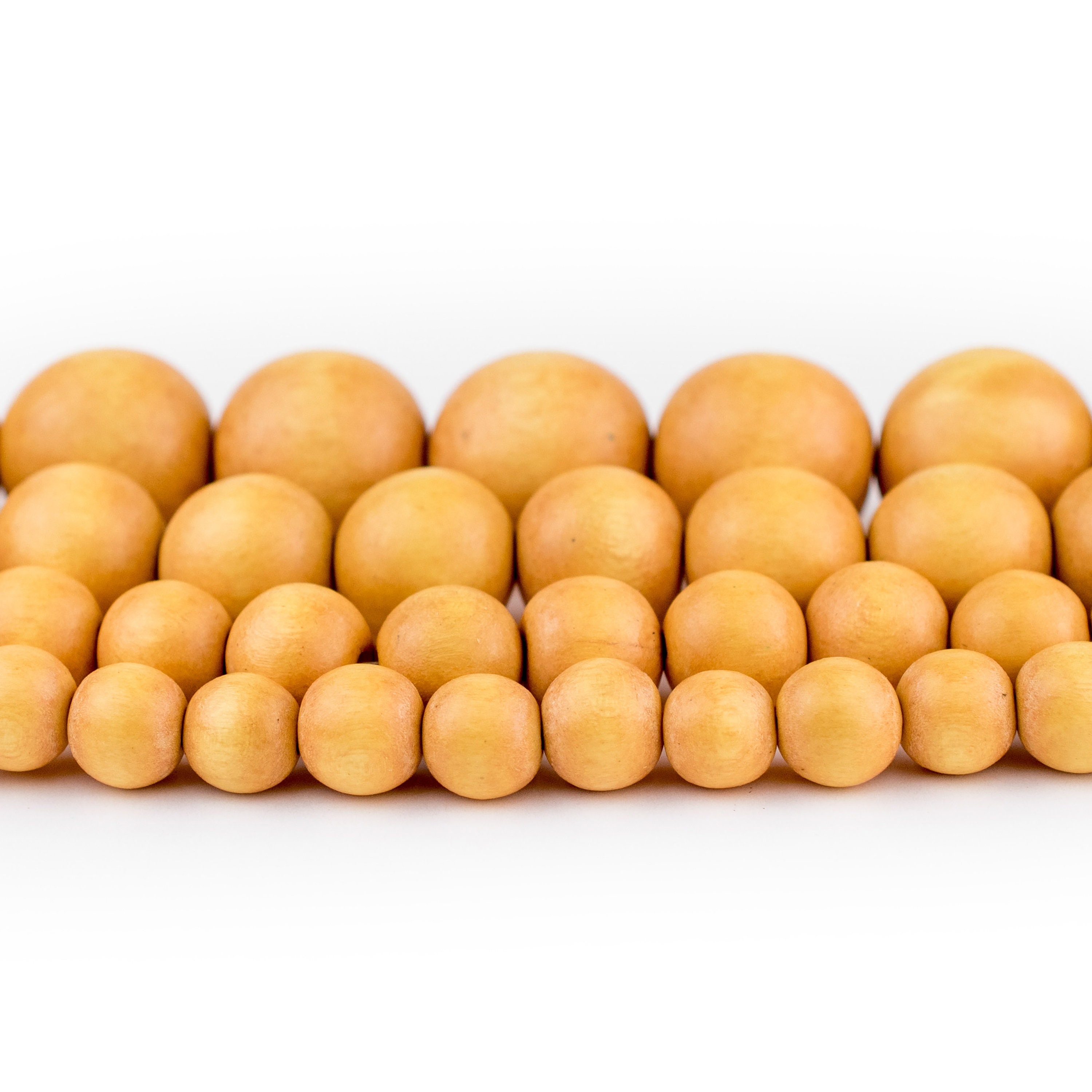 Yellow Wood Beads: Round Natural Wooden 6mm 8mm 10mm 12mm 16mm 20mm B…