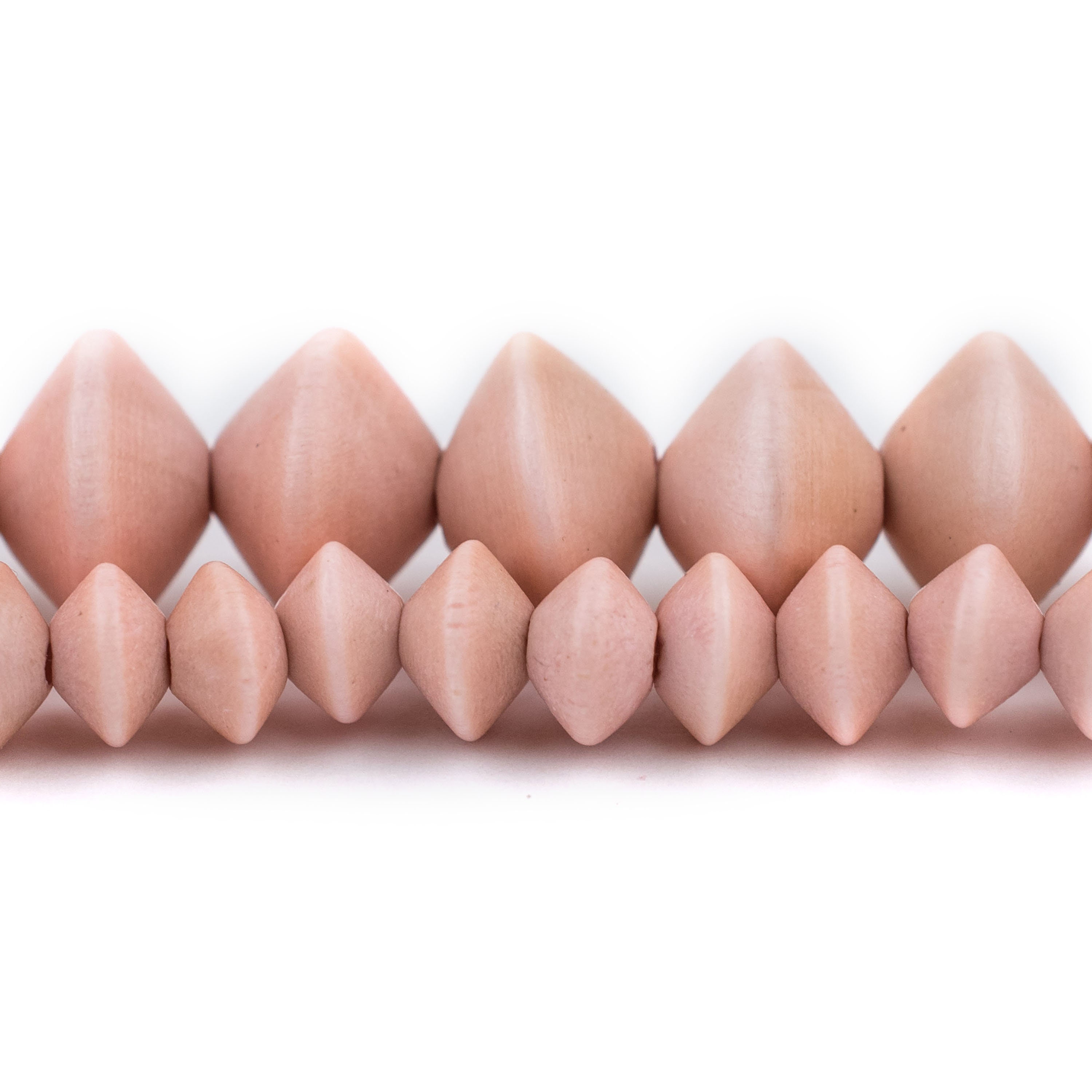 Rose Pink Wooden Bicone Beads: Choose 8mm or 15mm, Full Strand Natura…