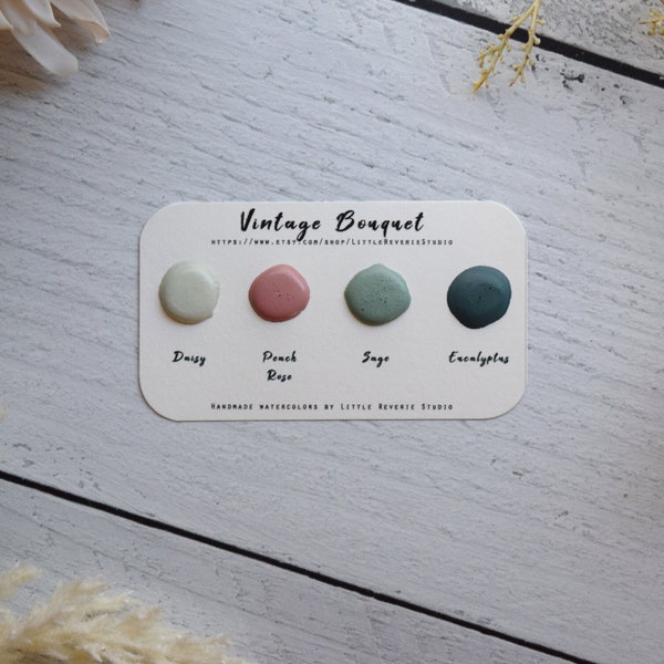 Vintage Bouquet Dot Card | Handmade Watercolor | Calligraphy, Lettering, and/or Painting