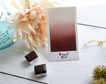 Raised Bed | Handmade Watercolor | Matte Warm Brown