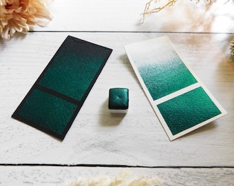 Kaliko | Handmade Watercolor | Pearlescent Deep Green