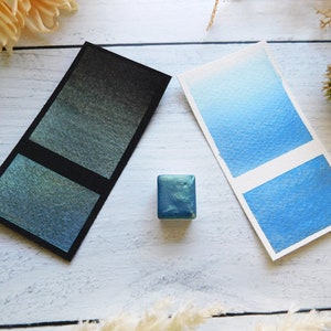 Atlantis | Handmade Watercolor | Mica / Metallic Paint - Half pan, Full pan Calligraphy, Lettering, and/or Painting