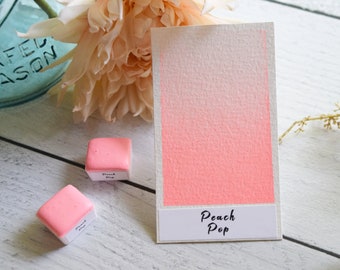 Peach Pop | Handmade Watercolor | Half pan, Full pan Calligraphy, Lettering, and/or Painting