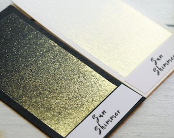 Sun Shimmer | Handmade Watercolor | Pearlescent Ghost Gold