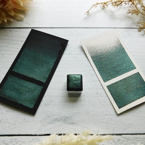 Blackstar Green Handmade Watercolor: Mica Metallic Paint (Half/Full Pan)