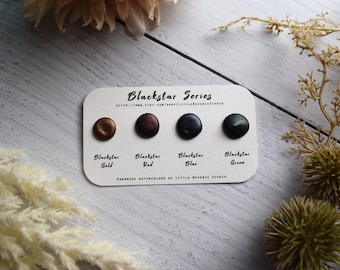 Blackstar Series Dot Card | Handmade Watercolor | Mica / Metallic Paint - Calligraphy, Lettering, and/or Painting