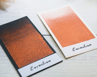 Carnelian | Handmade Watercolor | Pearlescent Orange
