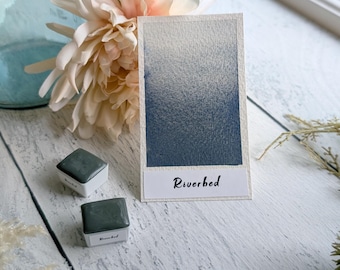 Riverbed | Handmade Watercolor | Matte Earthy Blue