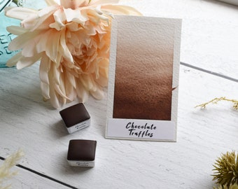 Chocolate Truffles | Handmade Watercolor | Matte Dark Brown
