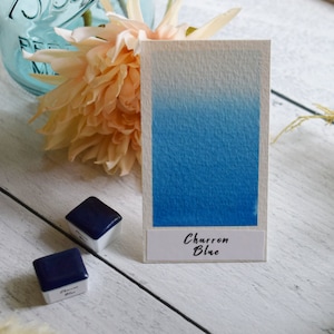 Charron Blue | Handmade Watercolor | Half pan, Full Pan, Watercolor Supplies, Artist-grade Watercolor, Artisanal Watercolor