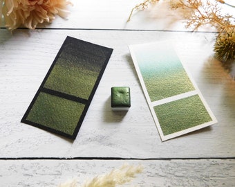 Woodland | Handmade Watercolor | Pearlescent Duo-Chrome Green/Gold